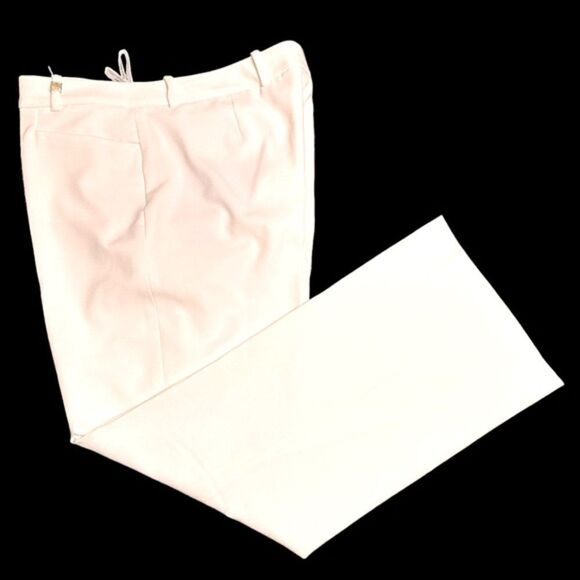 Calvin Klein Wide leg fully lined high waist tailored ivory trousers size 10 - Picture 2 of 14